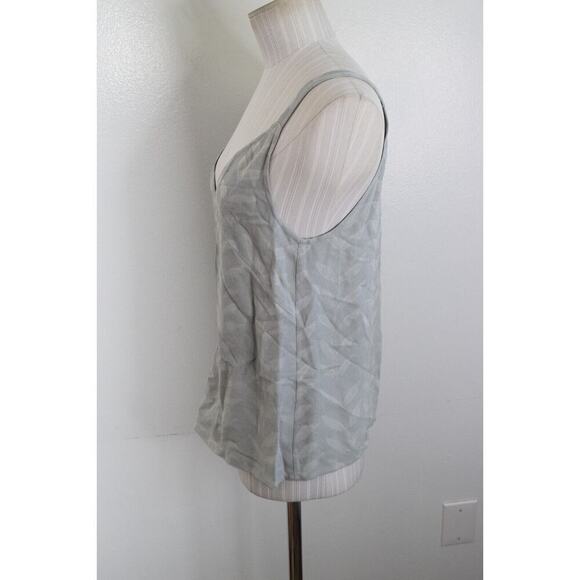 Armani Collezioni Blazer Womens Size 6 Silver Gray Leaves Print Shell Tank - Picture 7 of 11